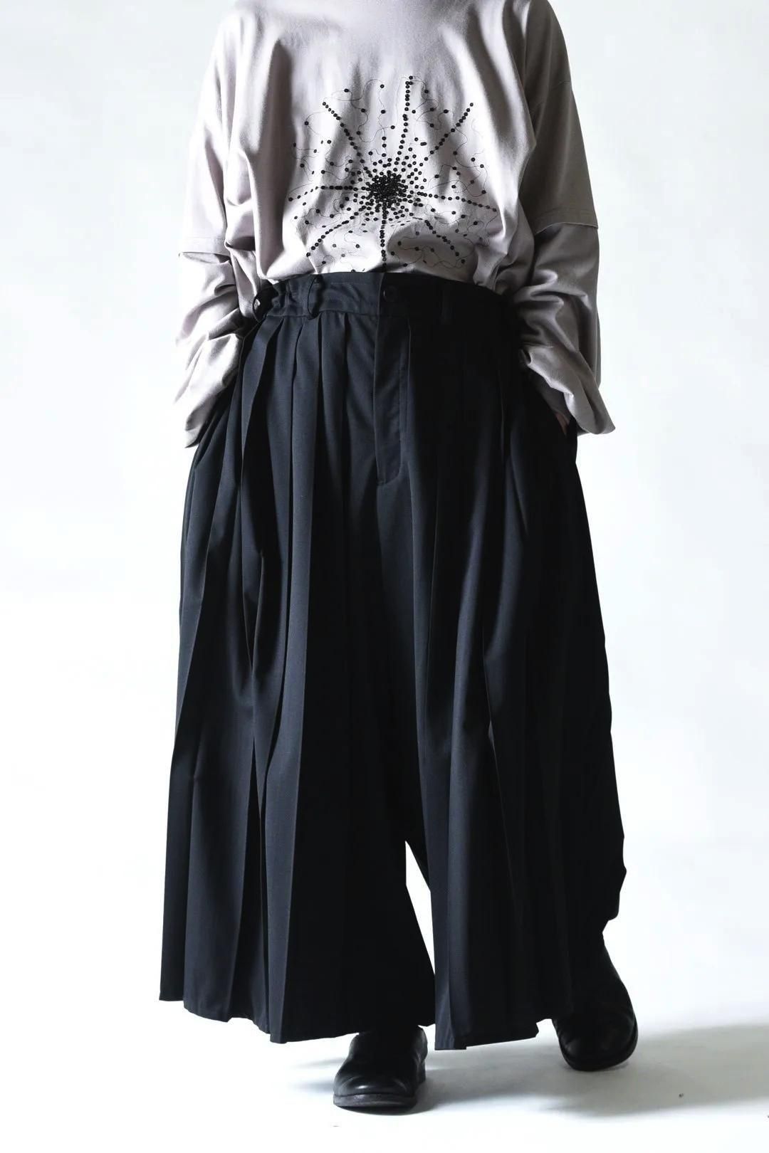 Wool Gabardine Wide Pleats 袴 Pants