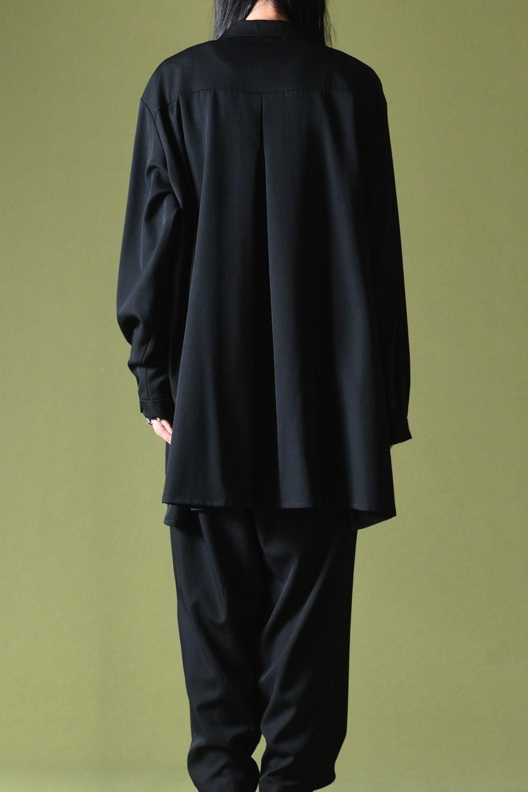 Wool Gabardine Drape Oversized 開襟 Shirt