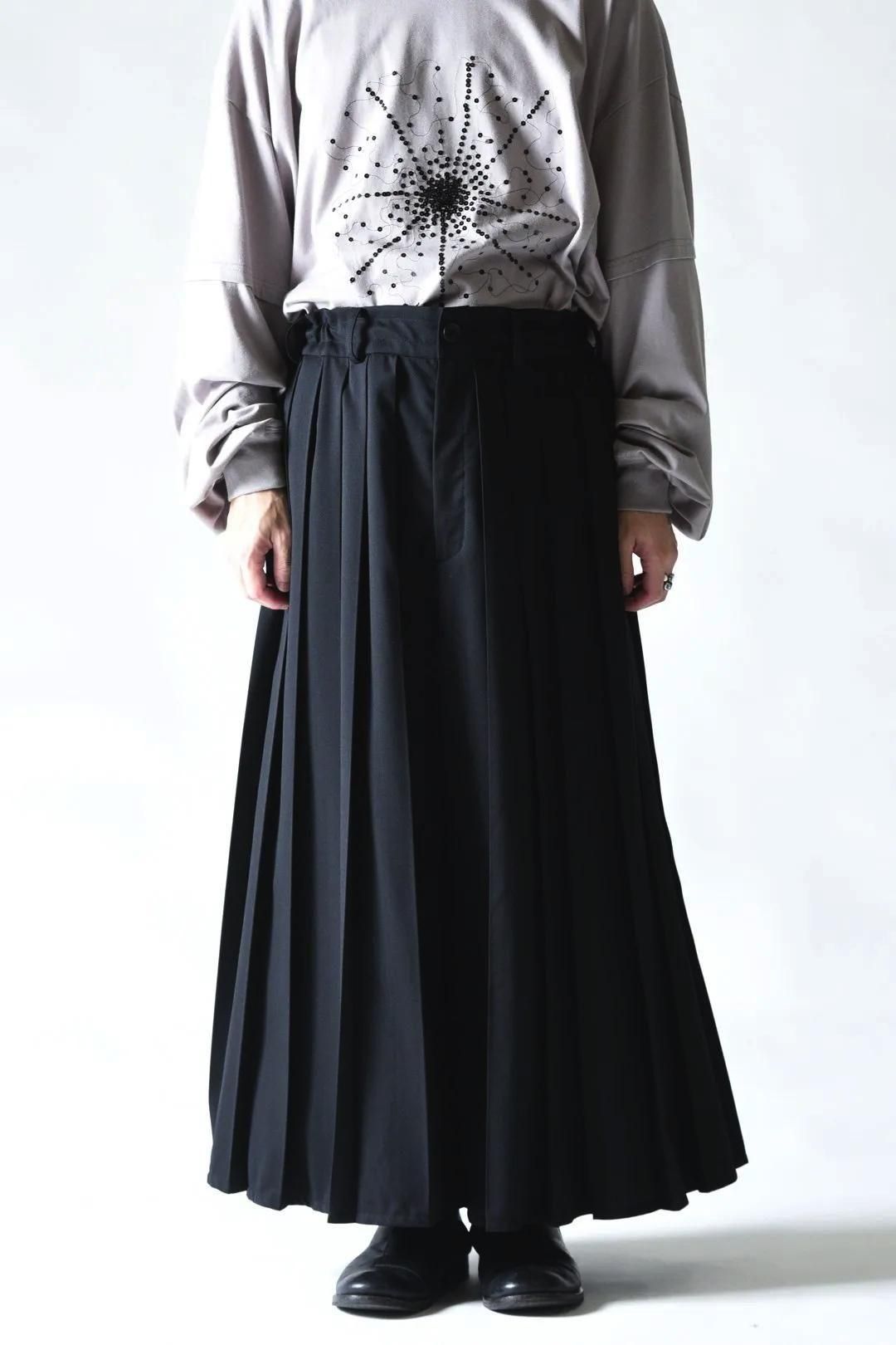 Wool Gabardine Wide Pleats 袴 Pants