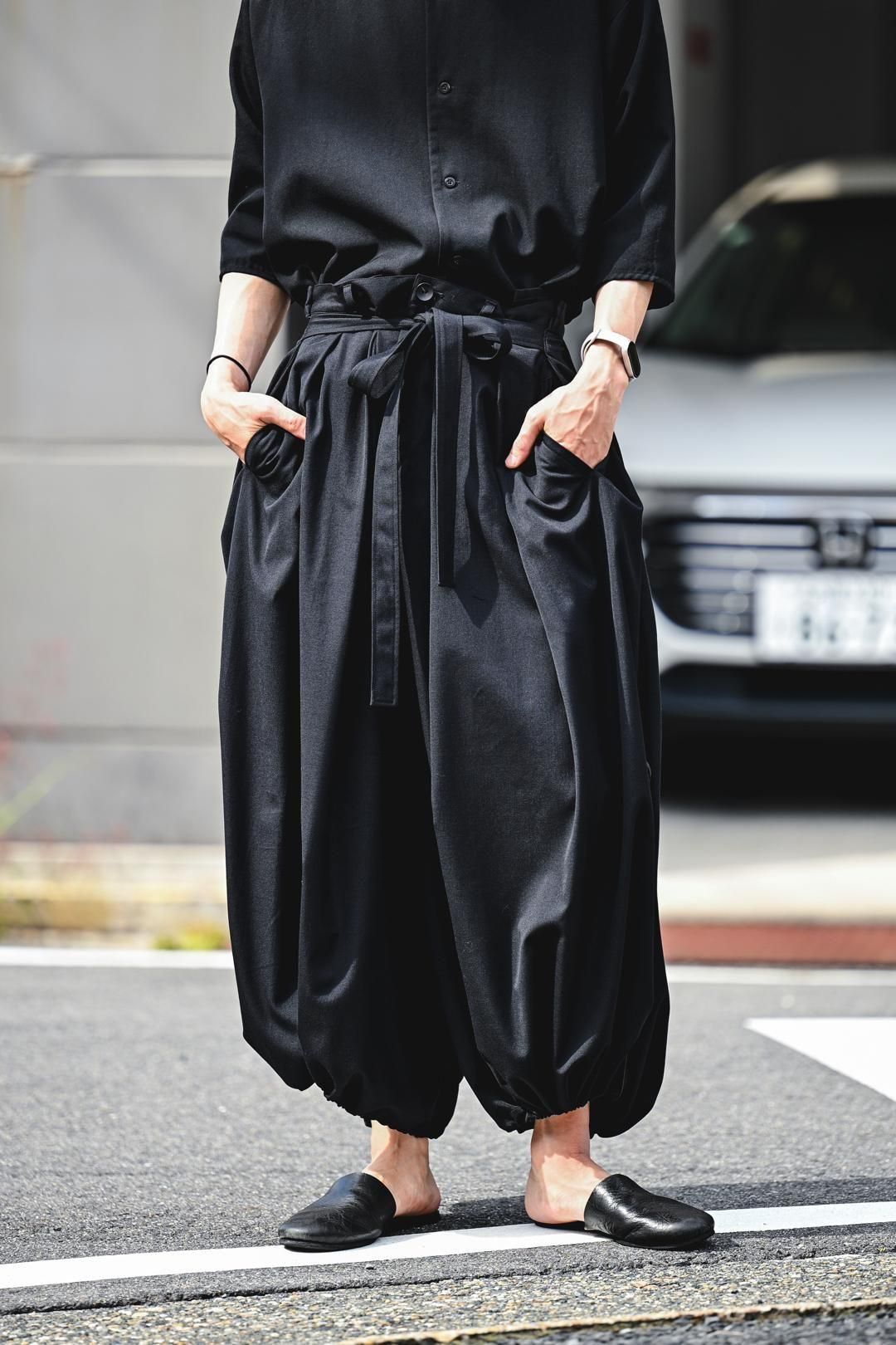 Wool Gabardine KIMONO Balloon Pants