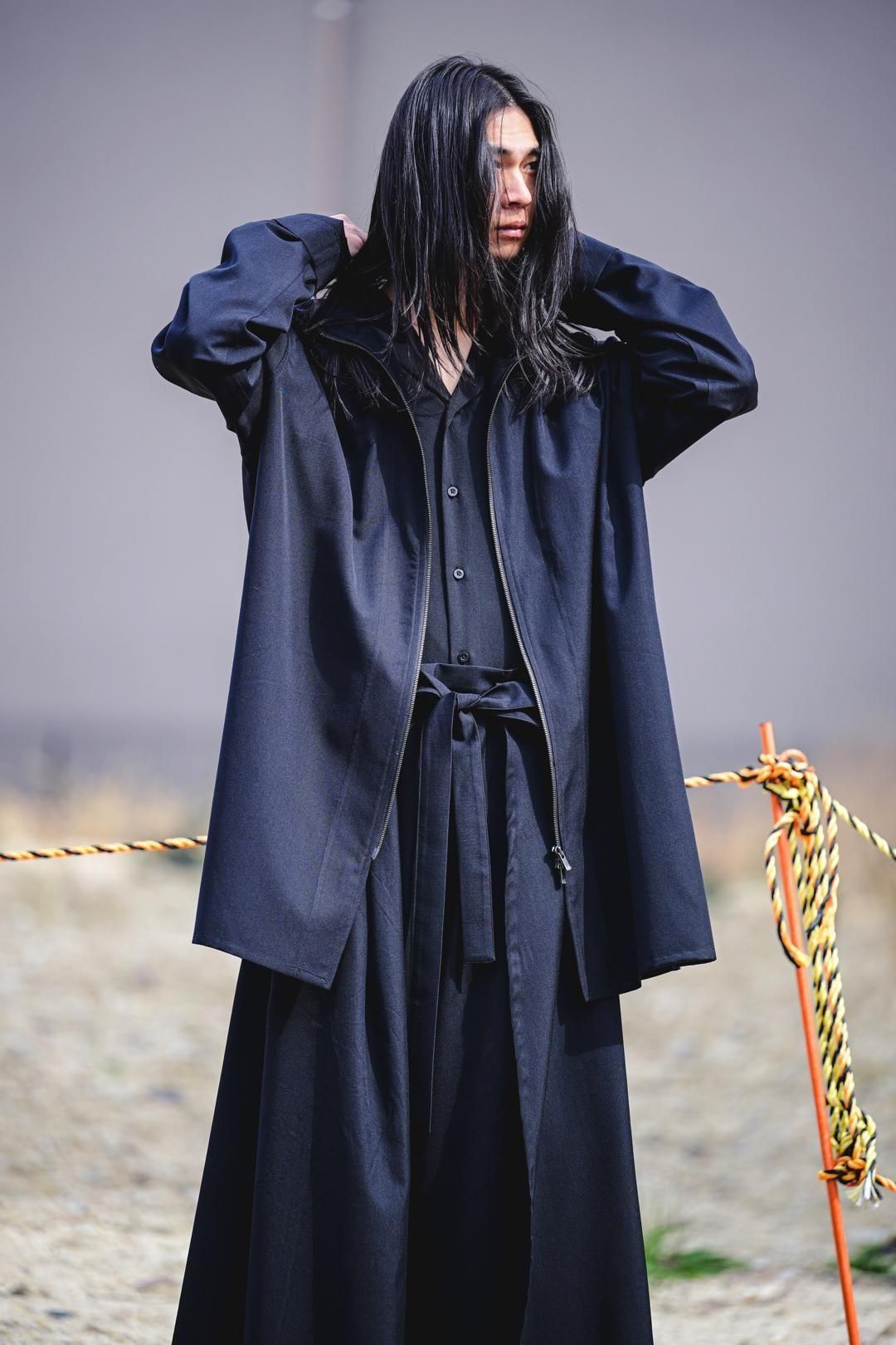 Wool Gabardine Zip Stand Shirt Jacket