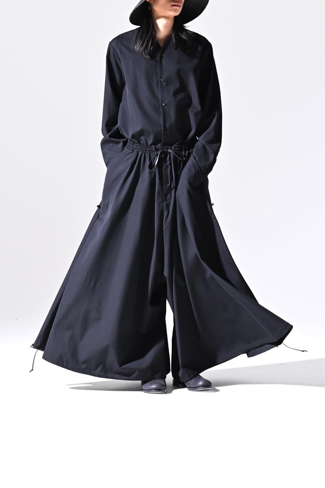Wool Gabardine 袴 Balloon Pants black
