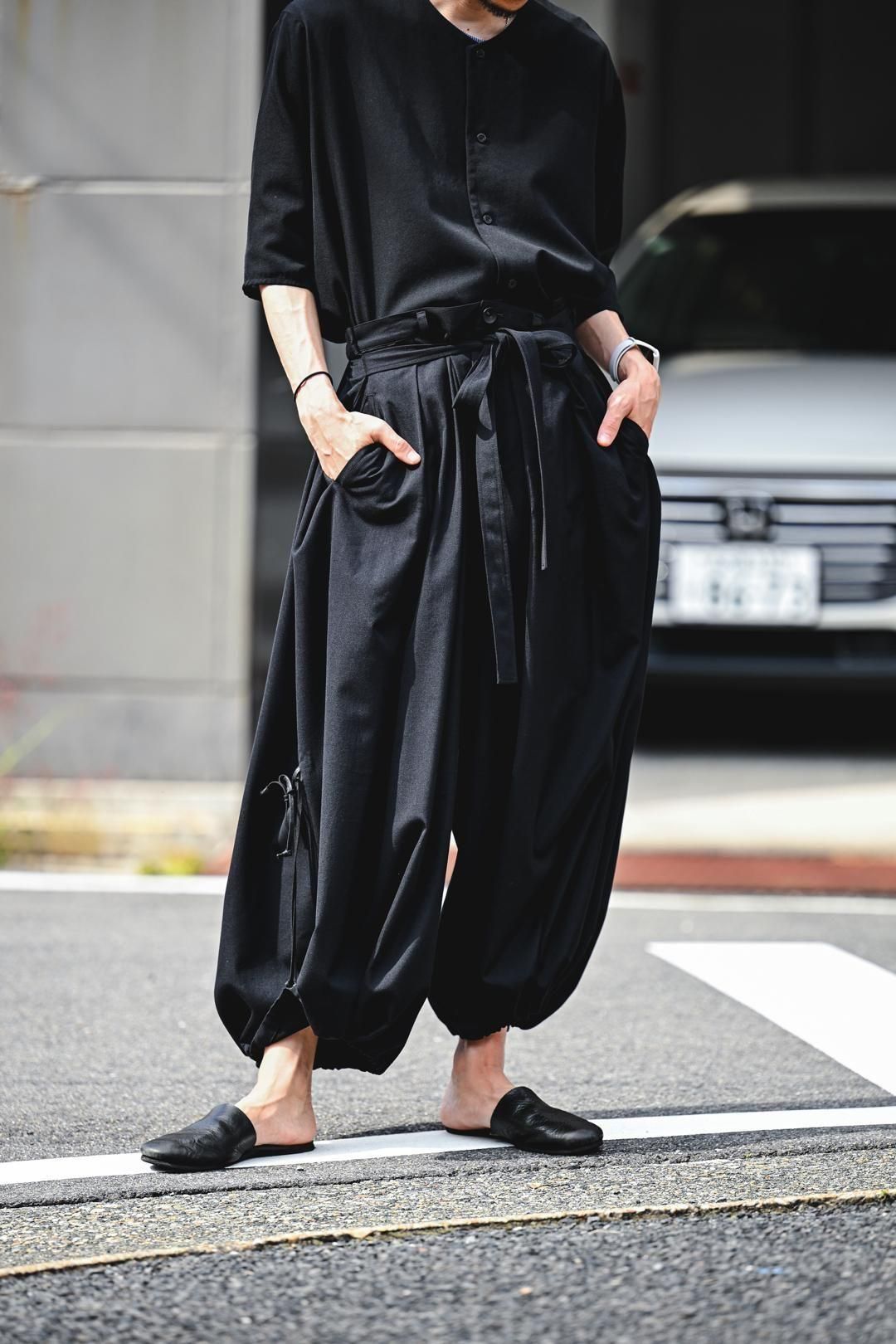 Wool Gabardine KIMONO Balloon Pants