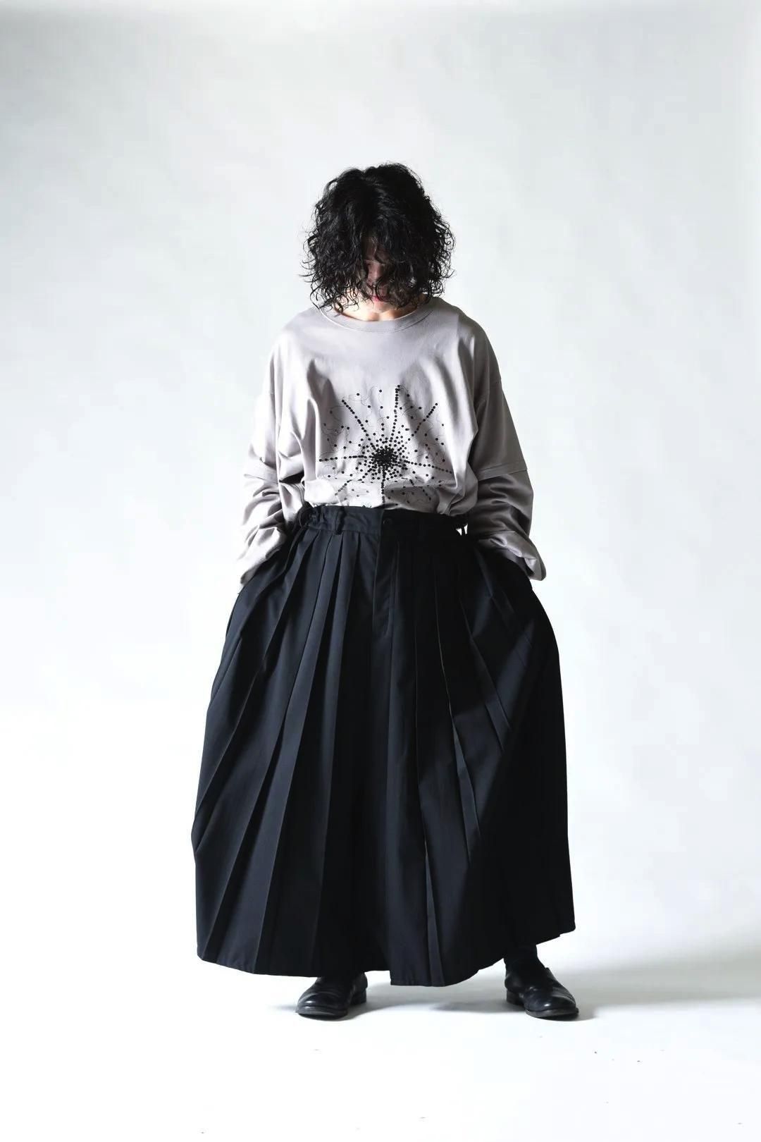 Wool Gabardine Wide Pleats 袴 Pants