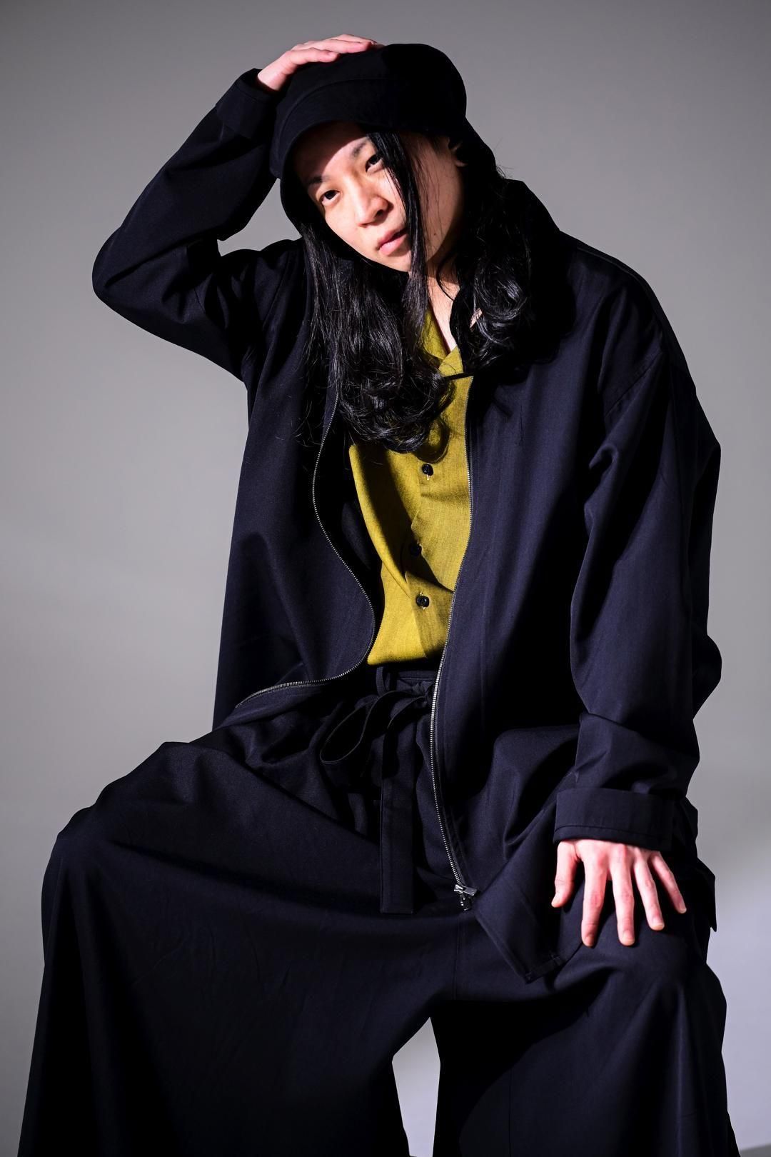 Wool Gabardine Zip Stand Shirt Jacket