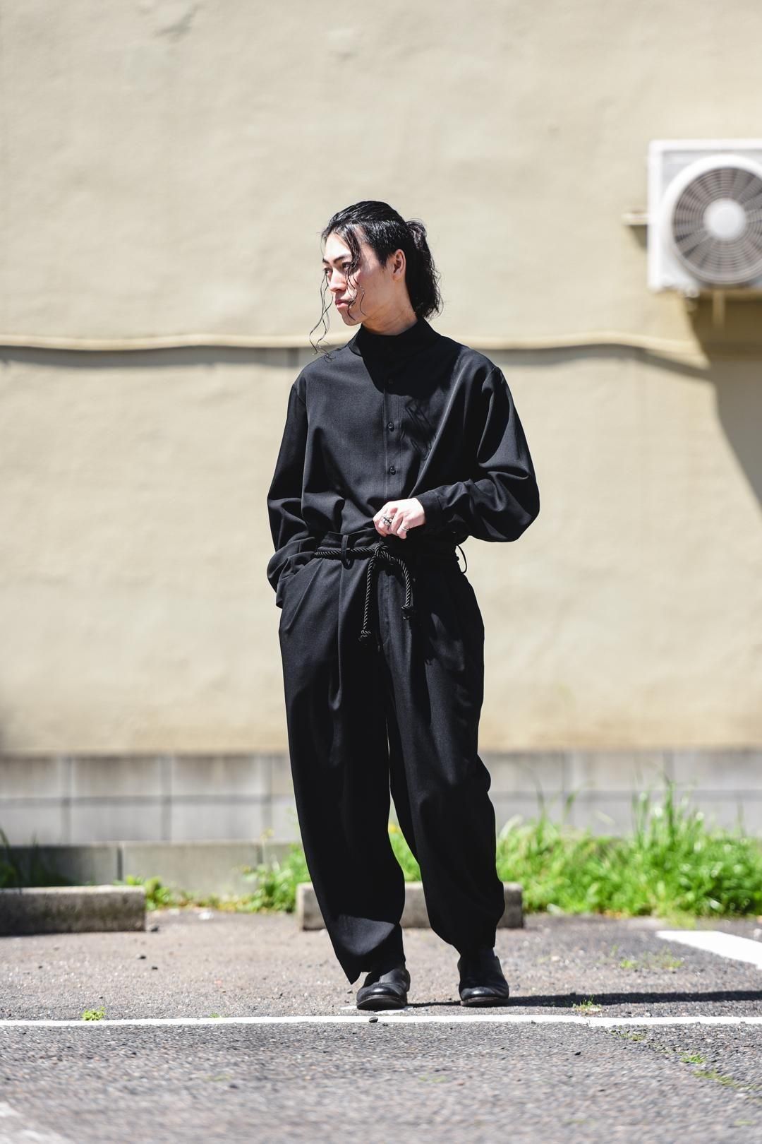 Wool Gabardine 帯締 Wide Slacks