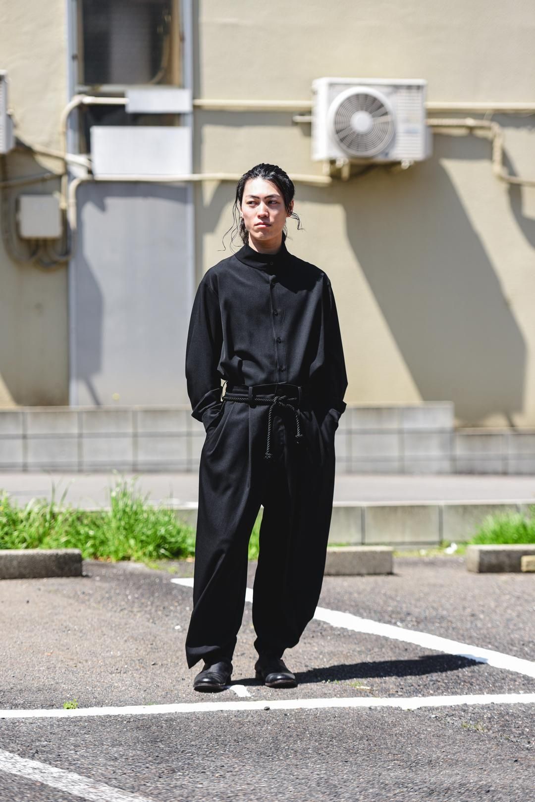 Wool Gabardine 帯締 Wide Slacks