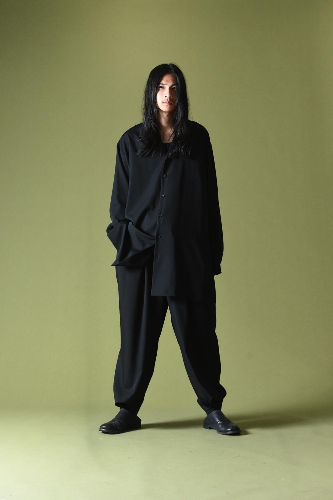 Wool Gabardine Drape Oversized 開襟 Shirt