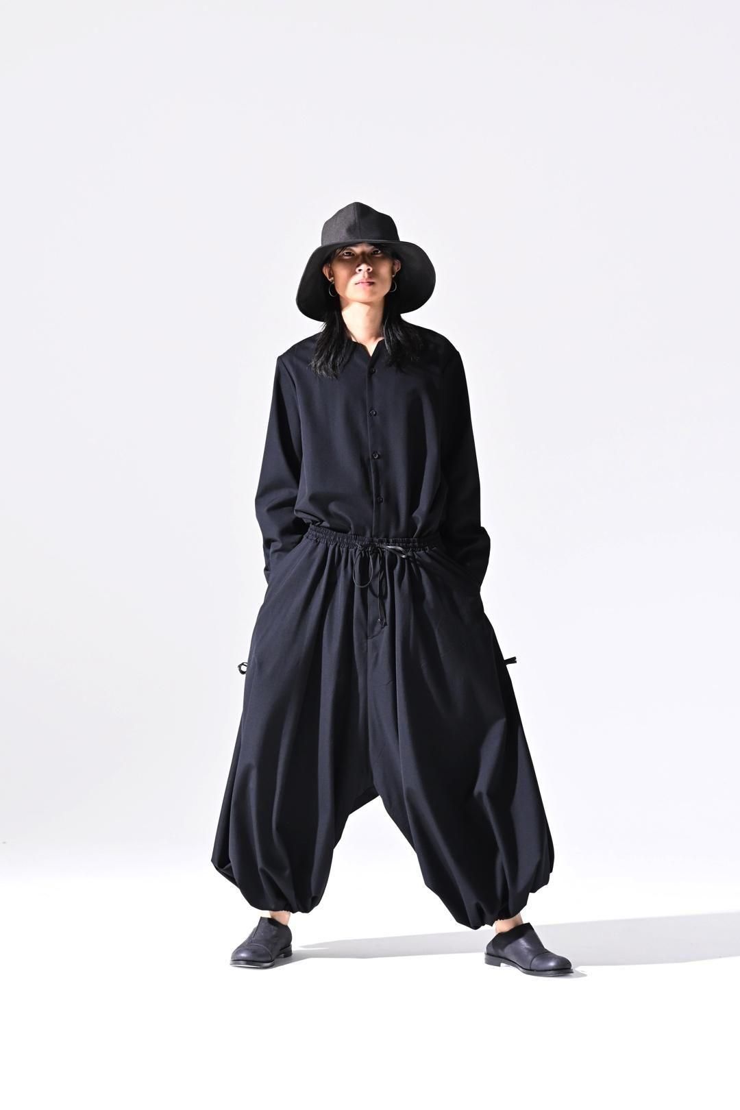 Wool Gabardine 袴 Balloon Pants black