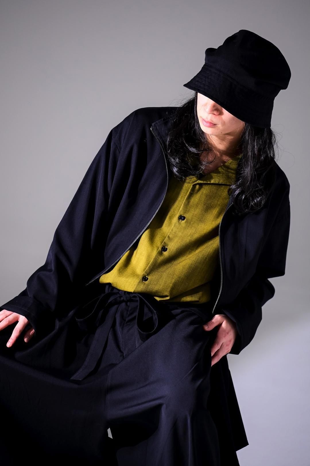Wool Gabardine Zip Stand Shirt Jacket