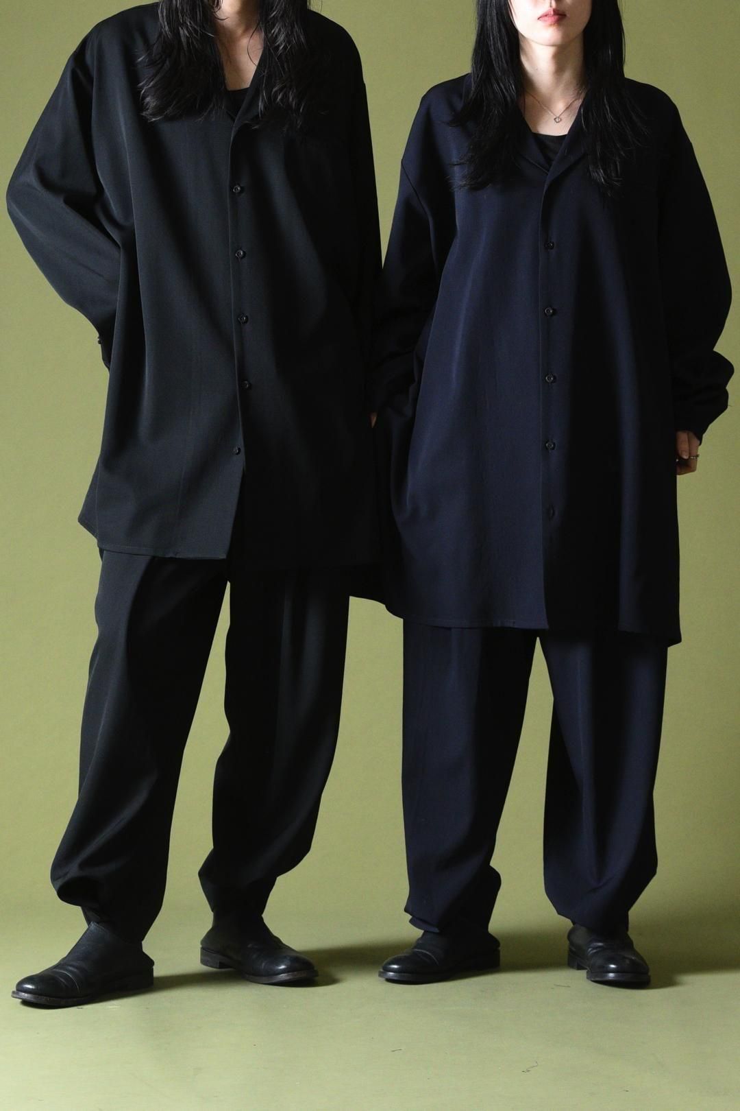 Wool Gabardine Drape Oversized 開襟 Shirt