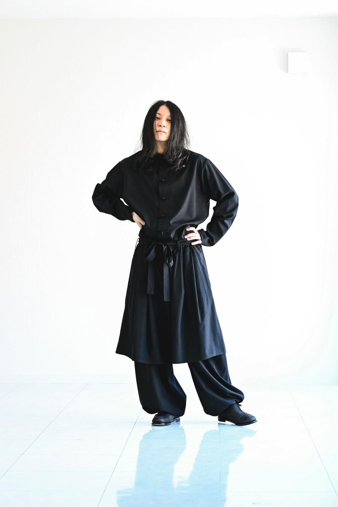 Wool Gabardine Double Layered Pants