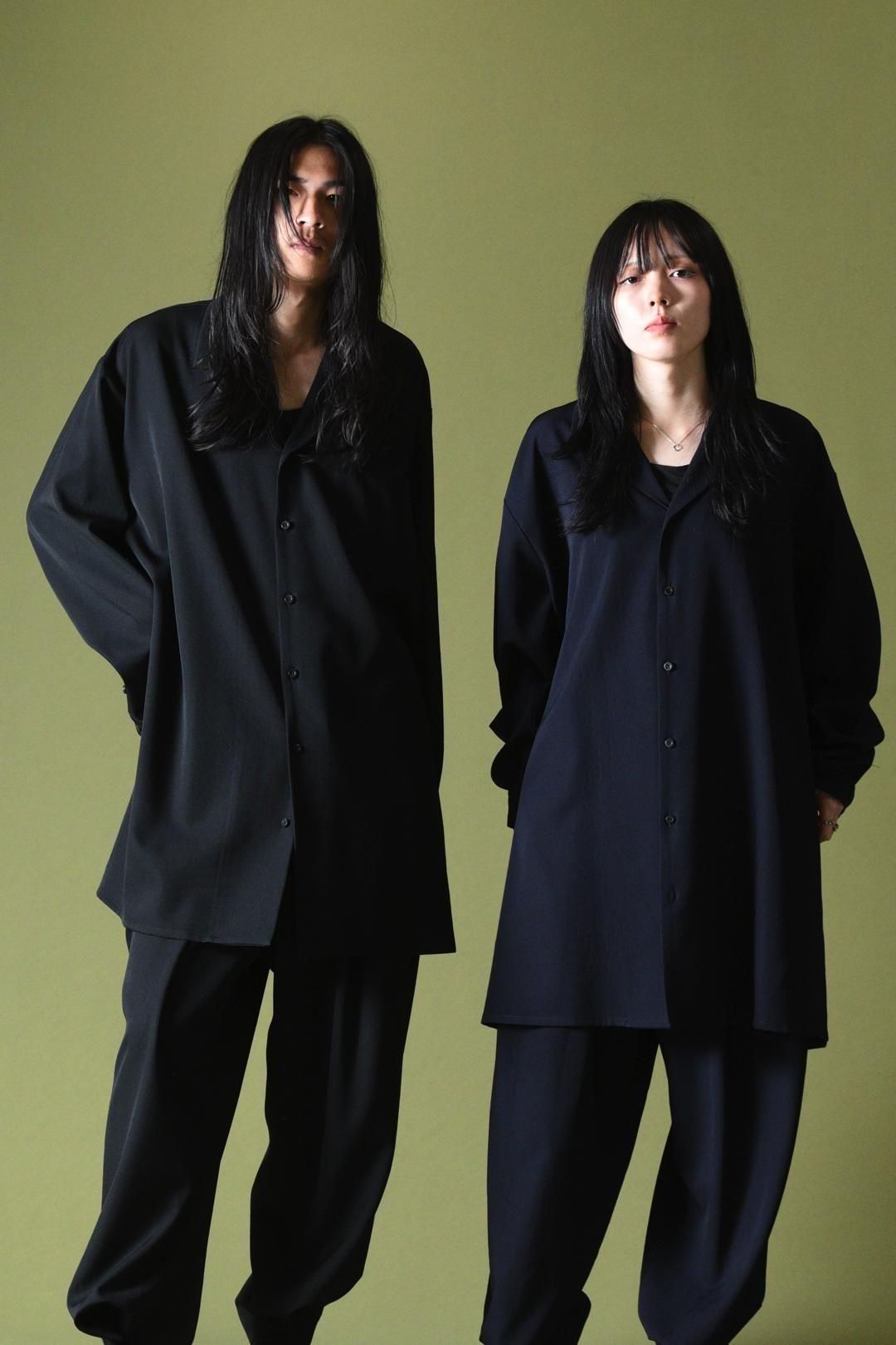 Wool Gabardine Drape Oversized 開襟 Shirt