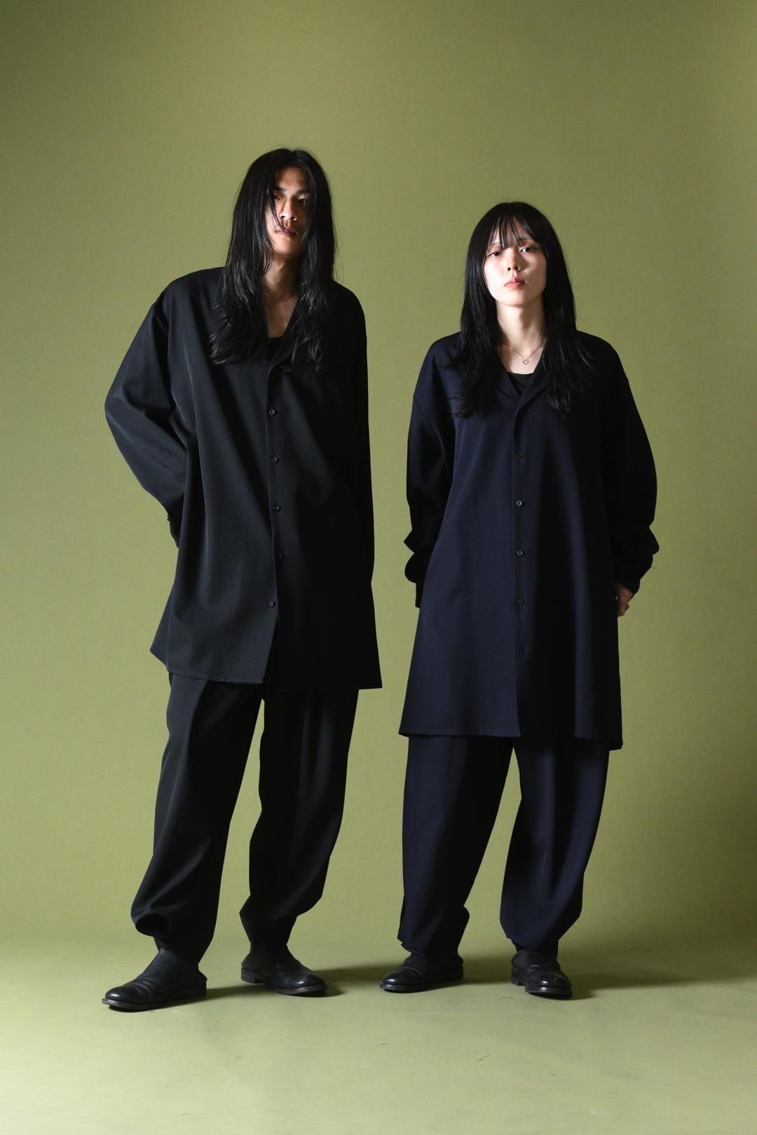 Wool Gabardine Drape Oversized 開襟 Shirt