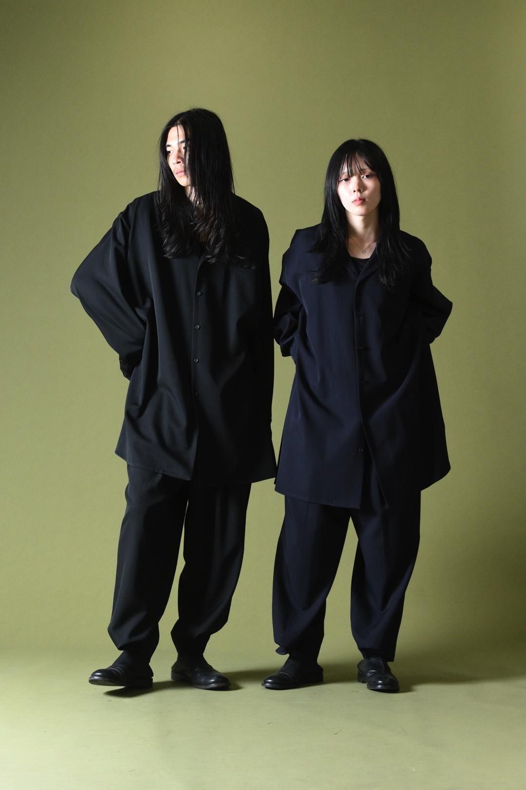 Wool Gabardine Drape Oversized 開襟 Shirt
