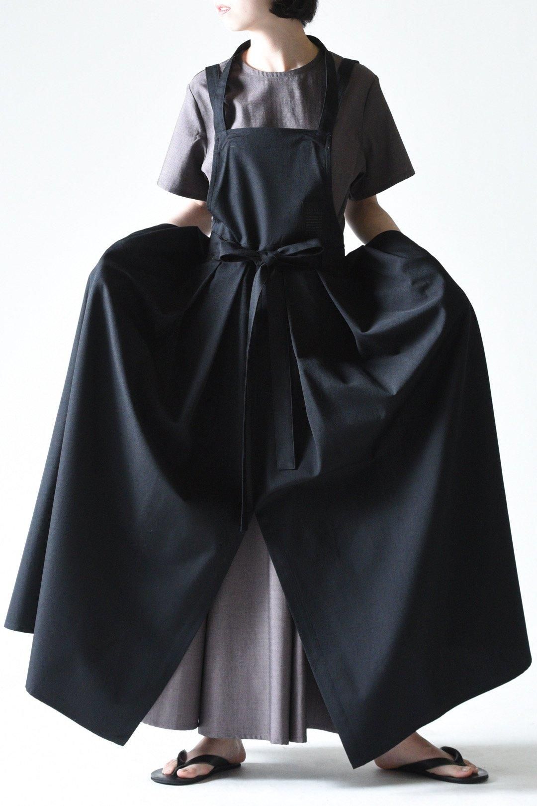 Wool Gabardine Wrap KIMONO Cloth black