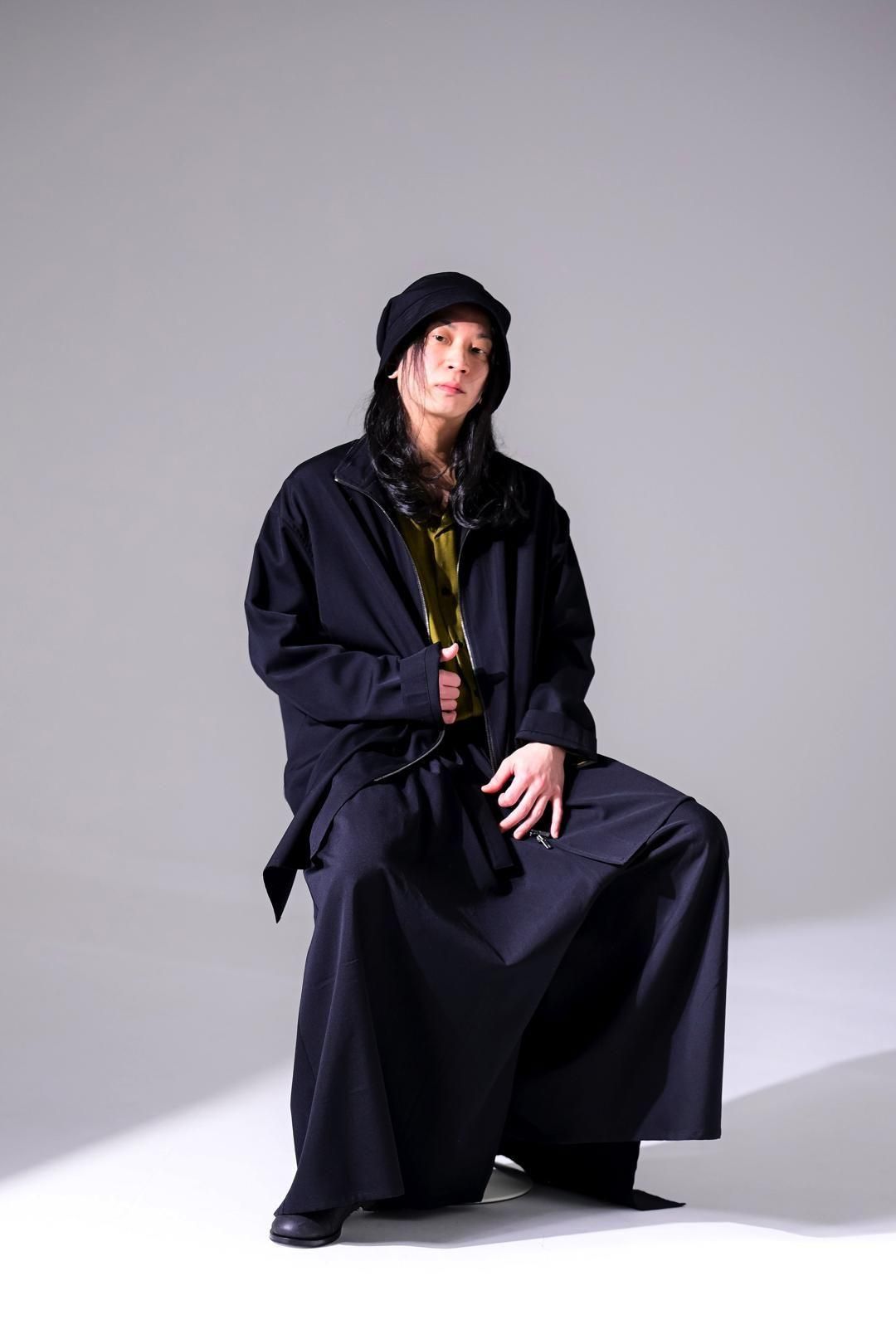Wool Gabardine Zip Stand Shirt Jacket