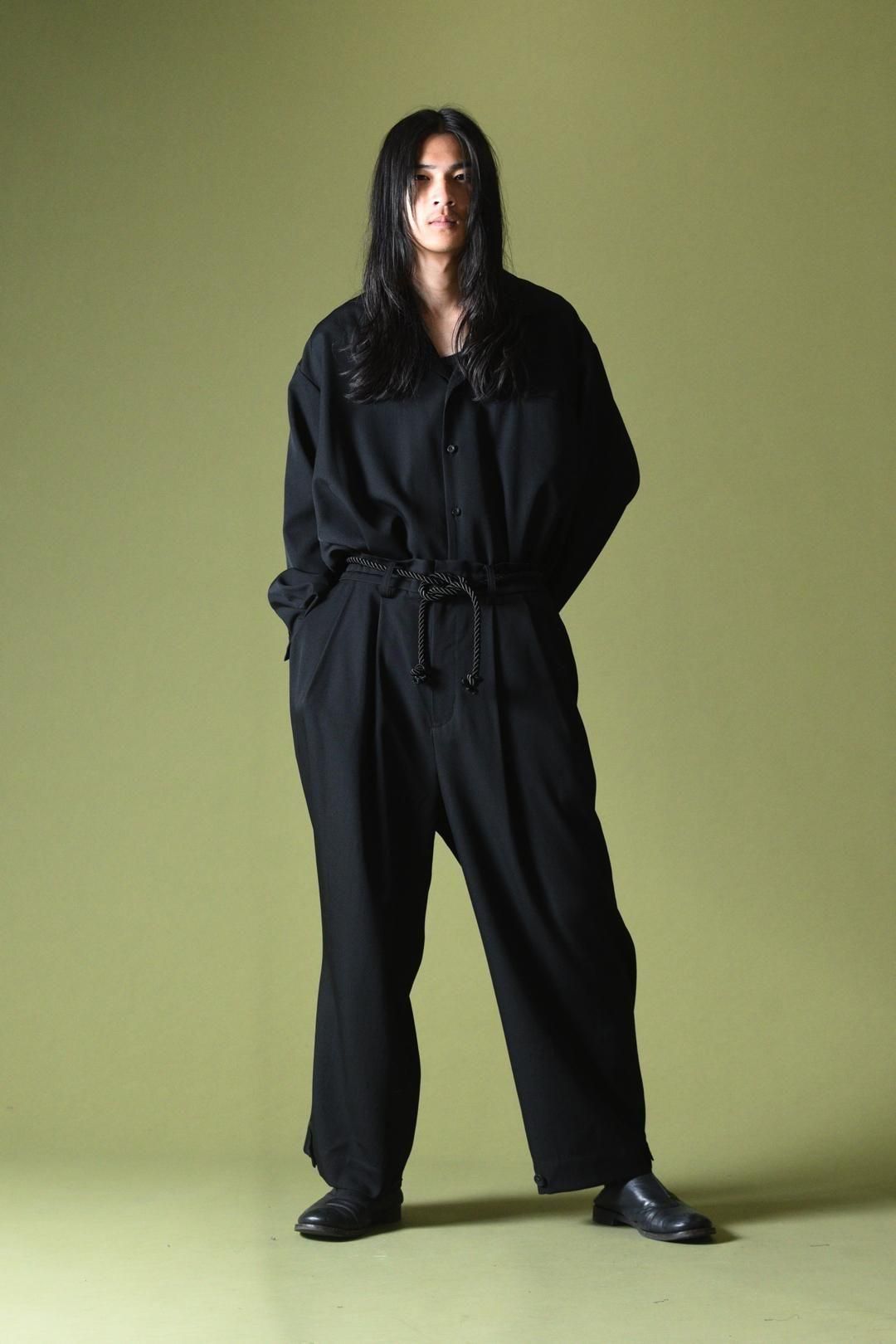 Wool Gabardine 帯締 Wide Slacks