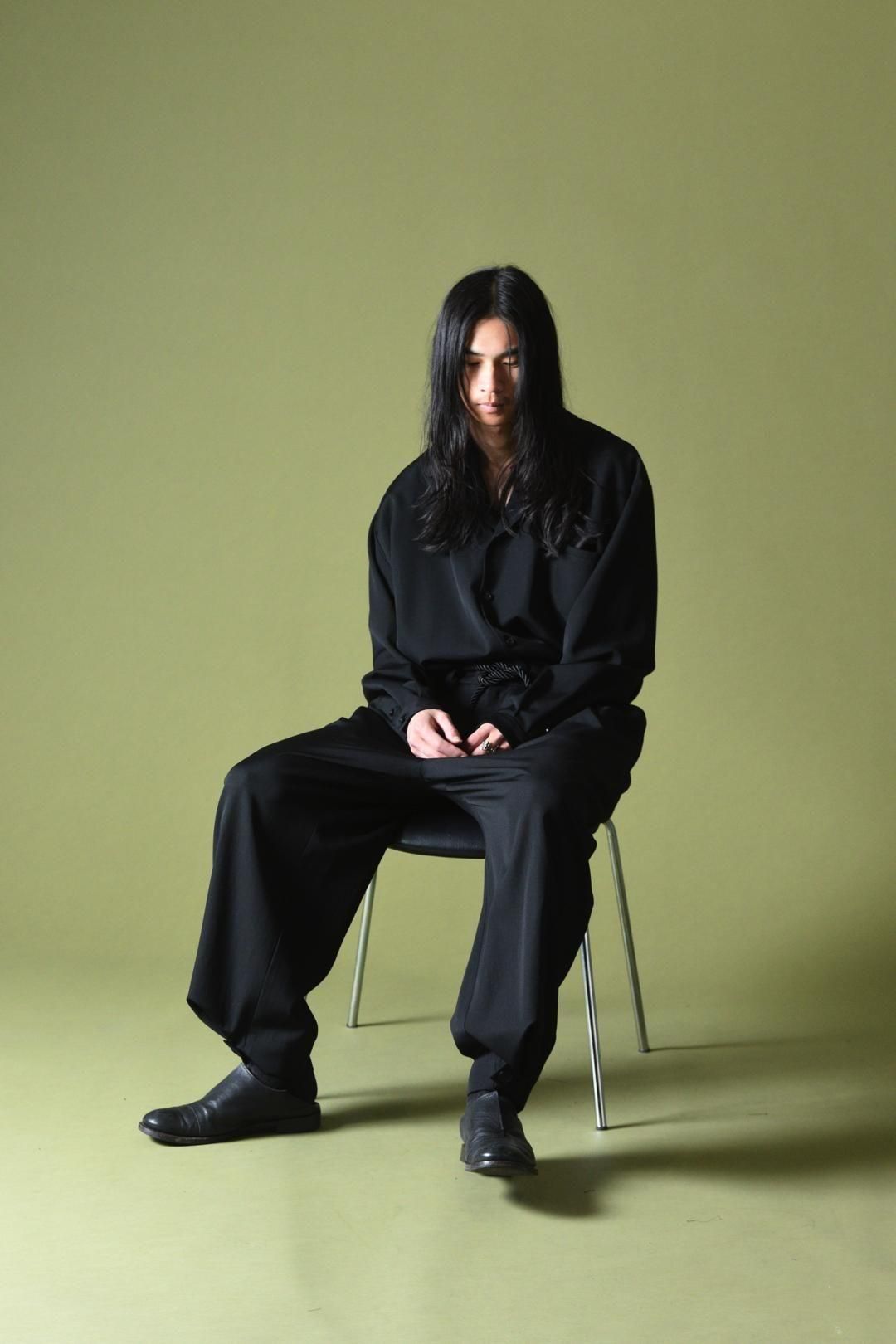 Wool Gabardine 帯締 Wide Slacks