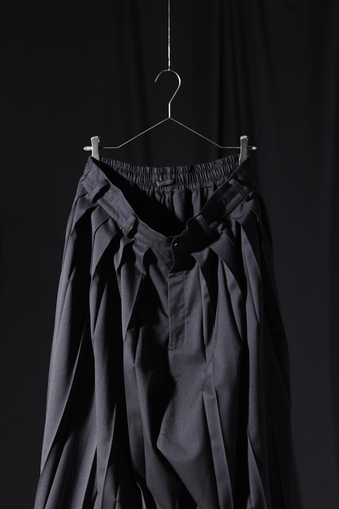 Wool Gabardine Wide Pleats 袴 Pants