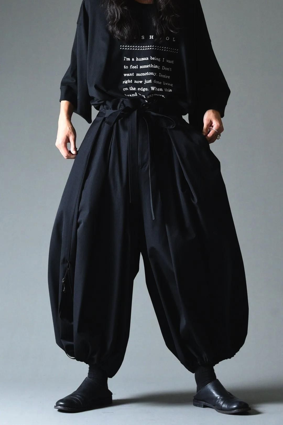 Wool Gabardine KIMONO Balloon Pants