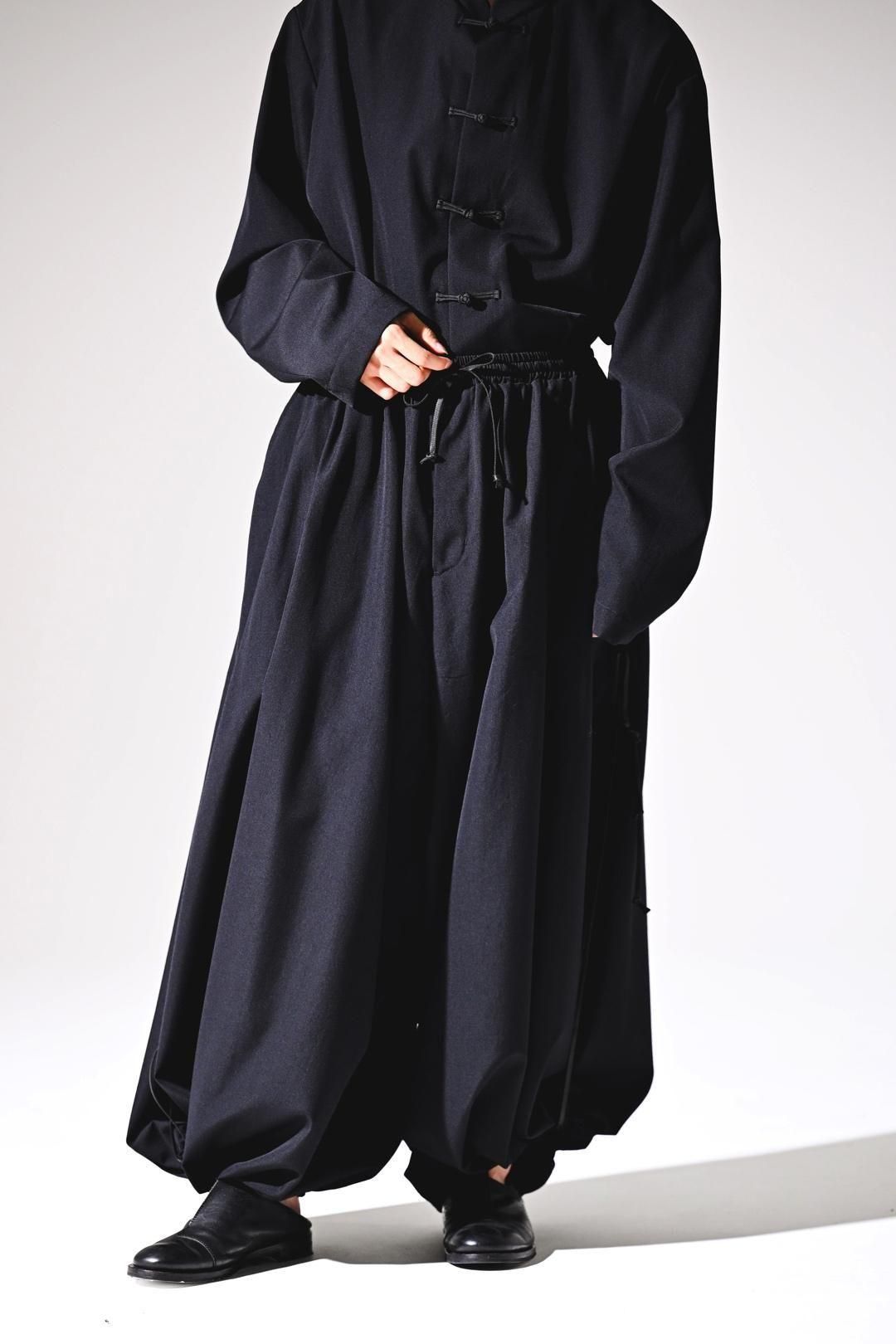 Wool Gabardine 袴 Balloon Pants black