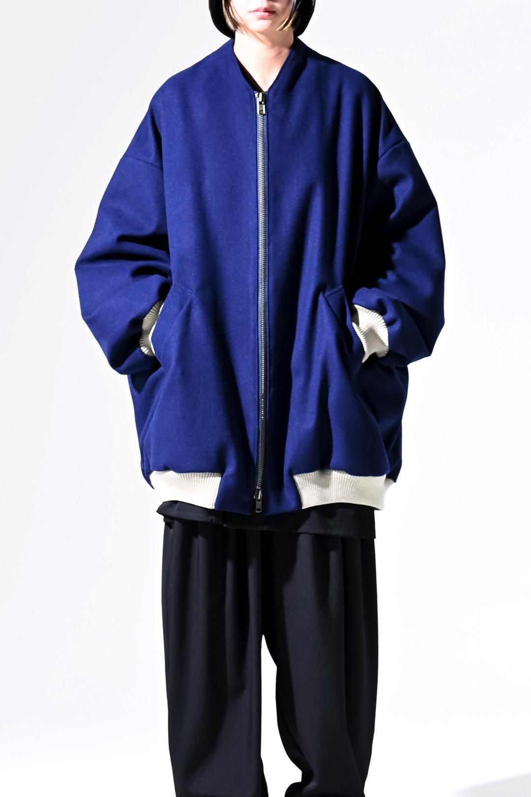 Super100's "尾州" Melton Oversized Zip Blouson