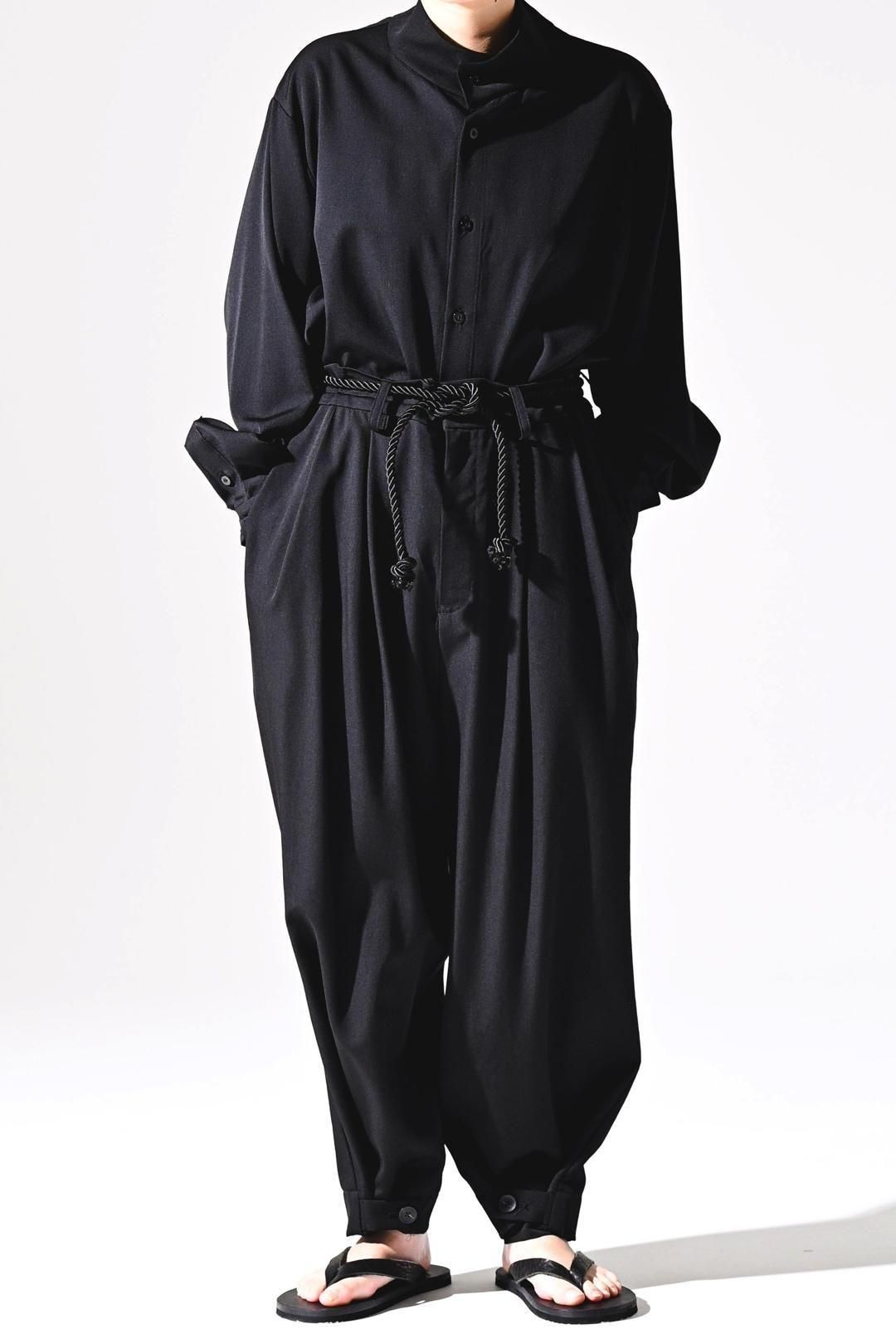 Wool Gabardine 帯締 Wide Slacks