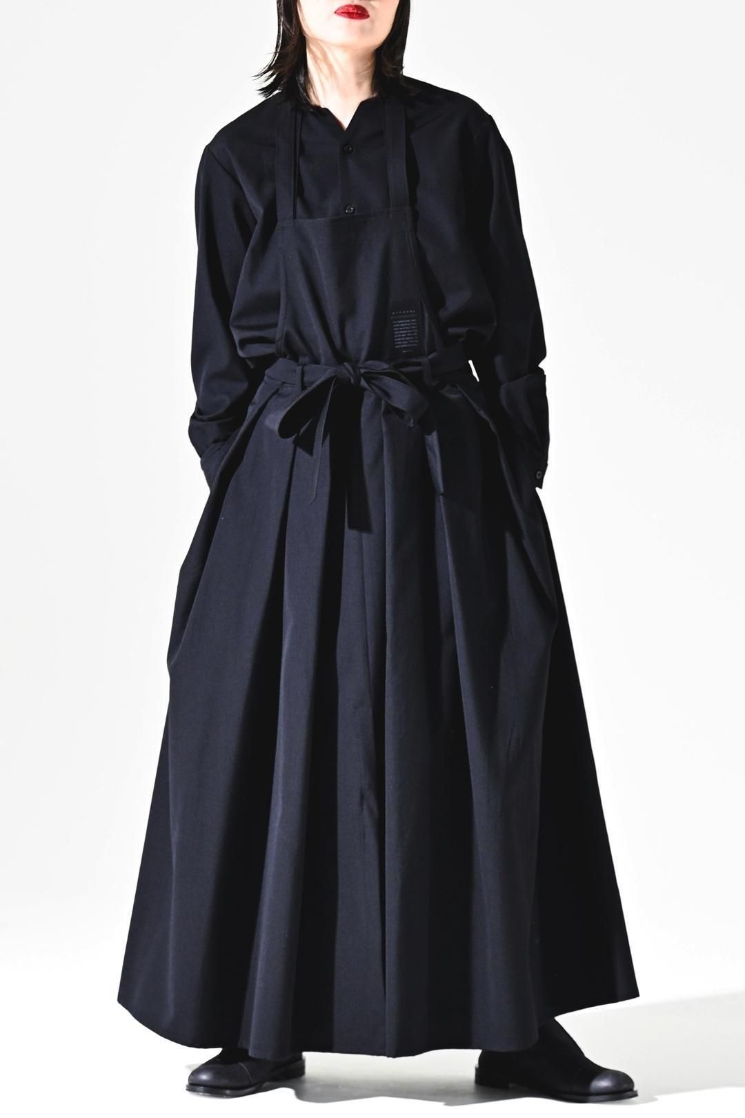 Wool Gabardine Wrap KIMONO Cloth black