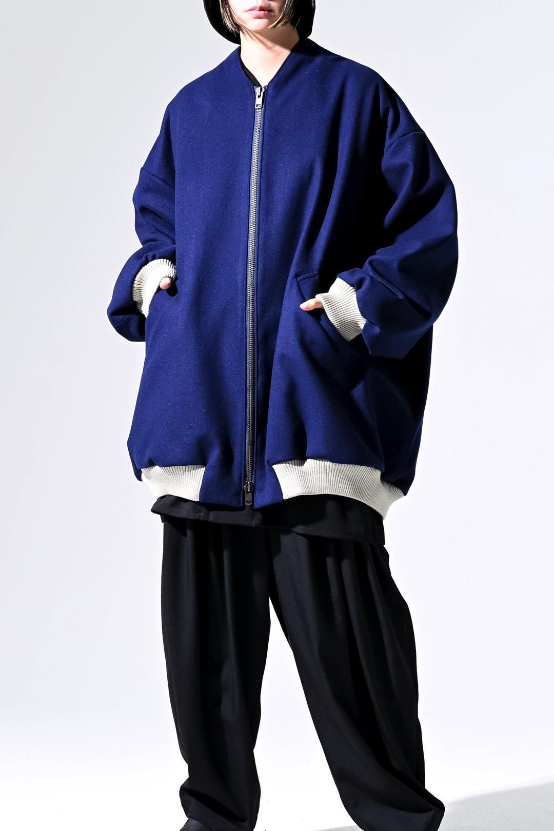 Super100's "尾州" Melton Oversized Zip Blouson