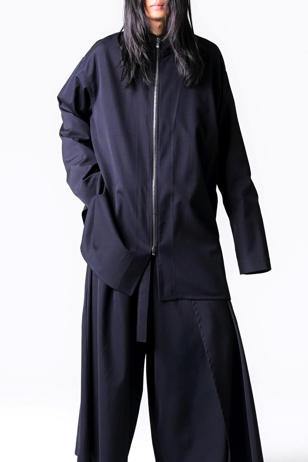 Wool Gabardine Zip Stand Shirt Jacket