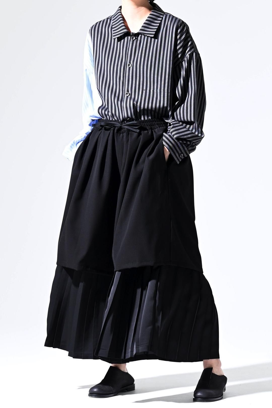 ミュージシャン Layered Pleats Pants /2way Frill Shirts Pleats Layered Tier Pants