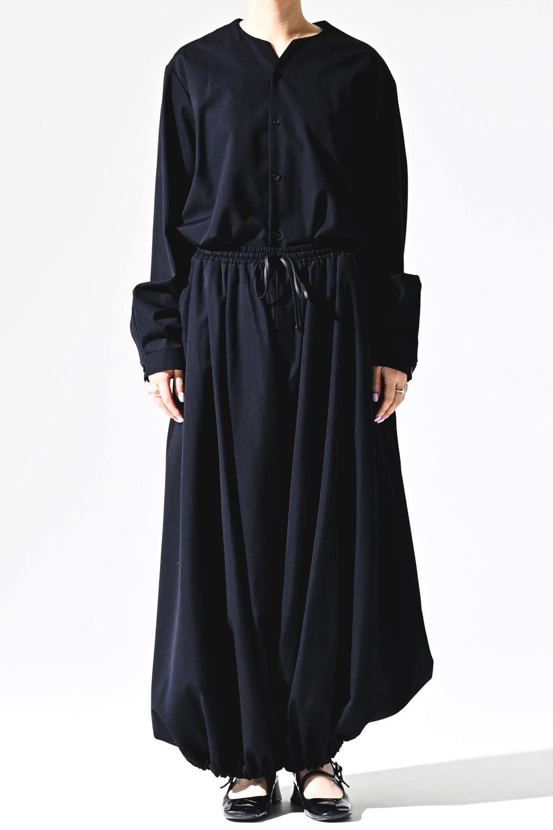 Wool Gabardine 袴 Balloon Pants black