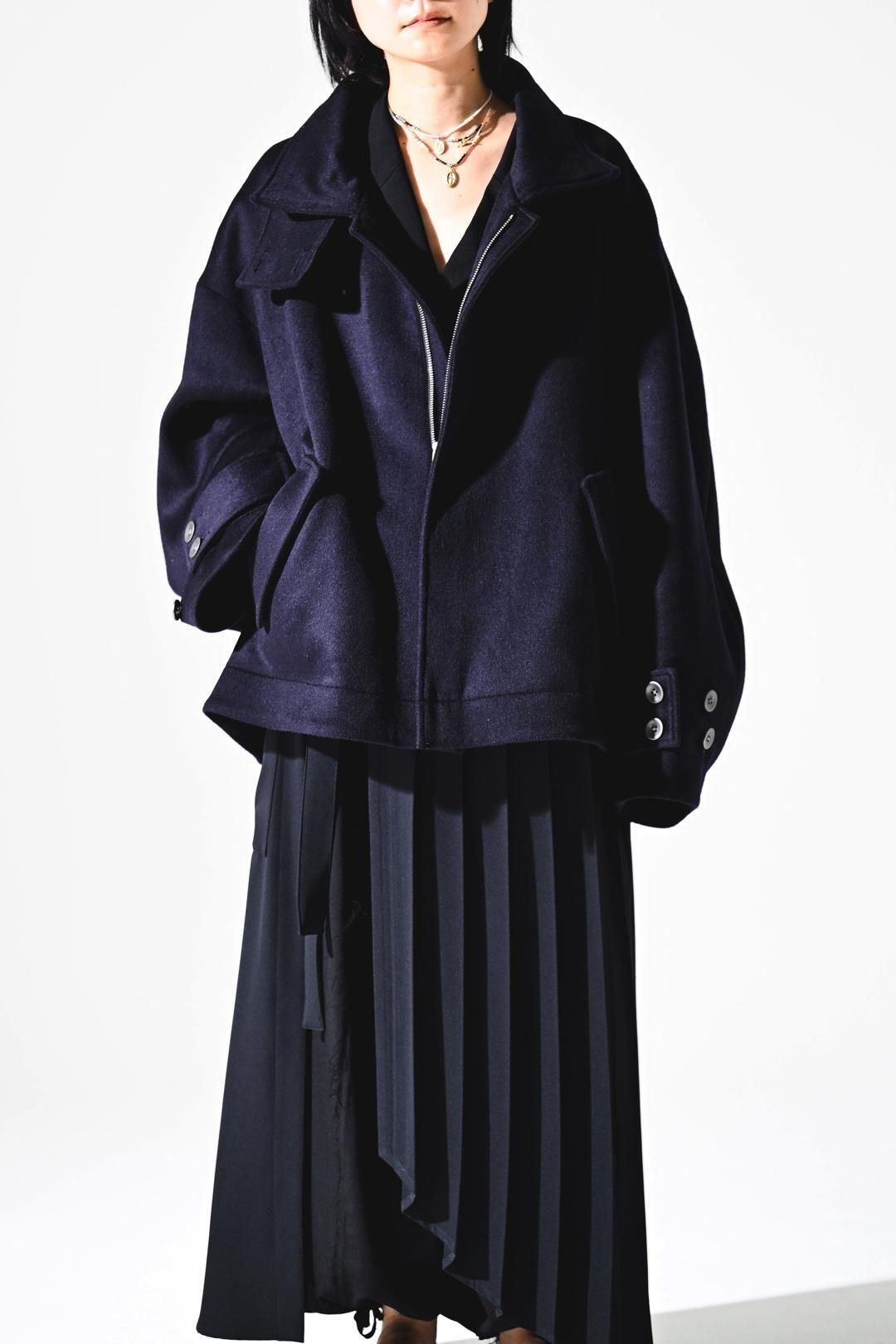 Wool Beaver High-Neck Blouson