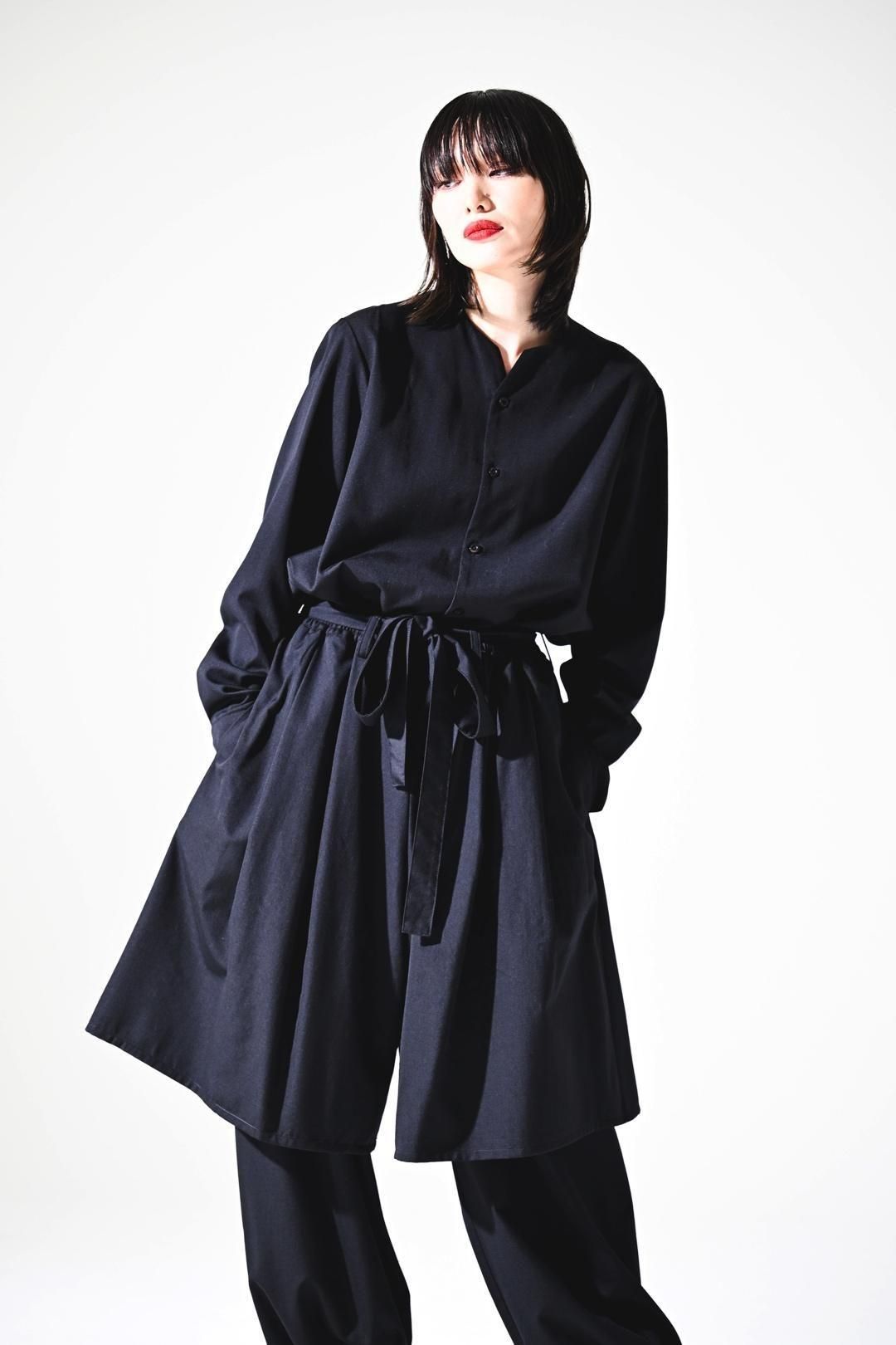 Wool Gabardine Double Layered Pants