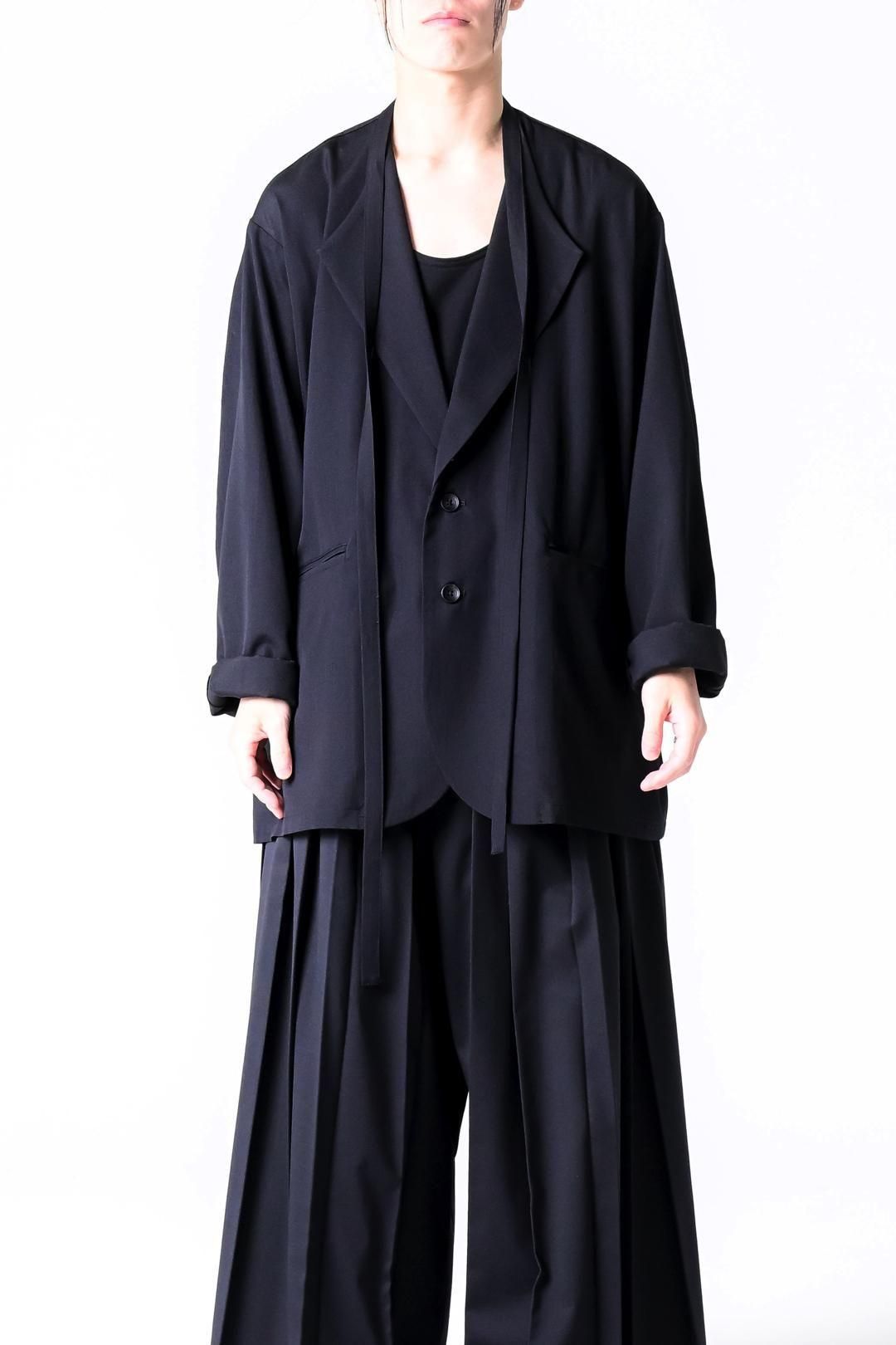 Wool Gabardine Fallen Collar Jacket