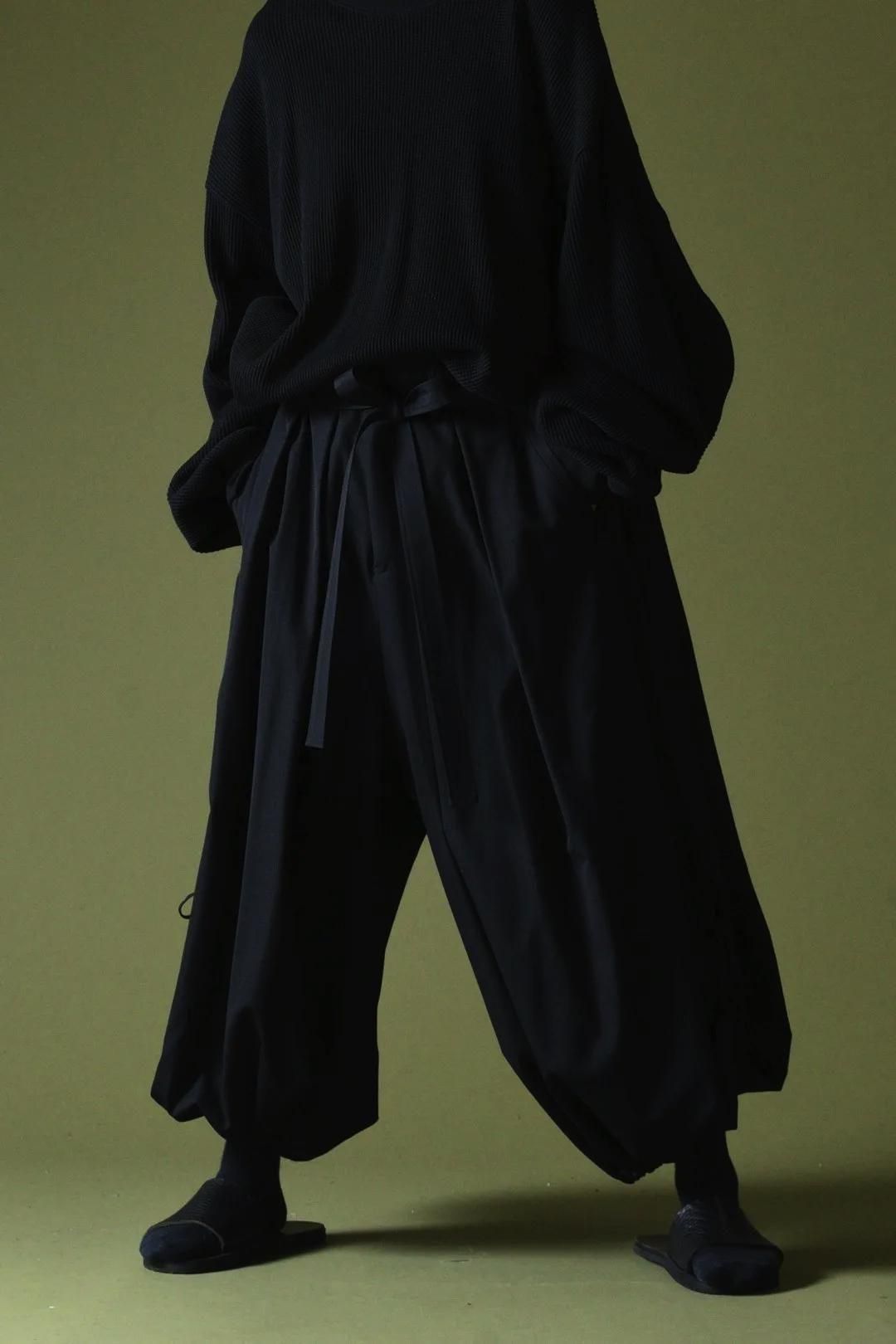 Wool Gabardine KIMONO Balloon Pants