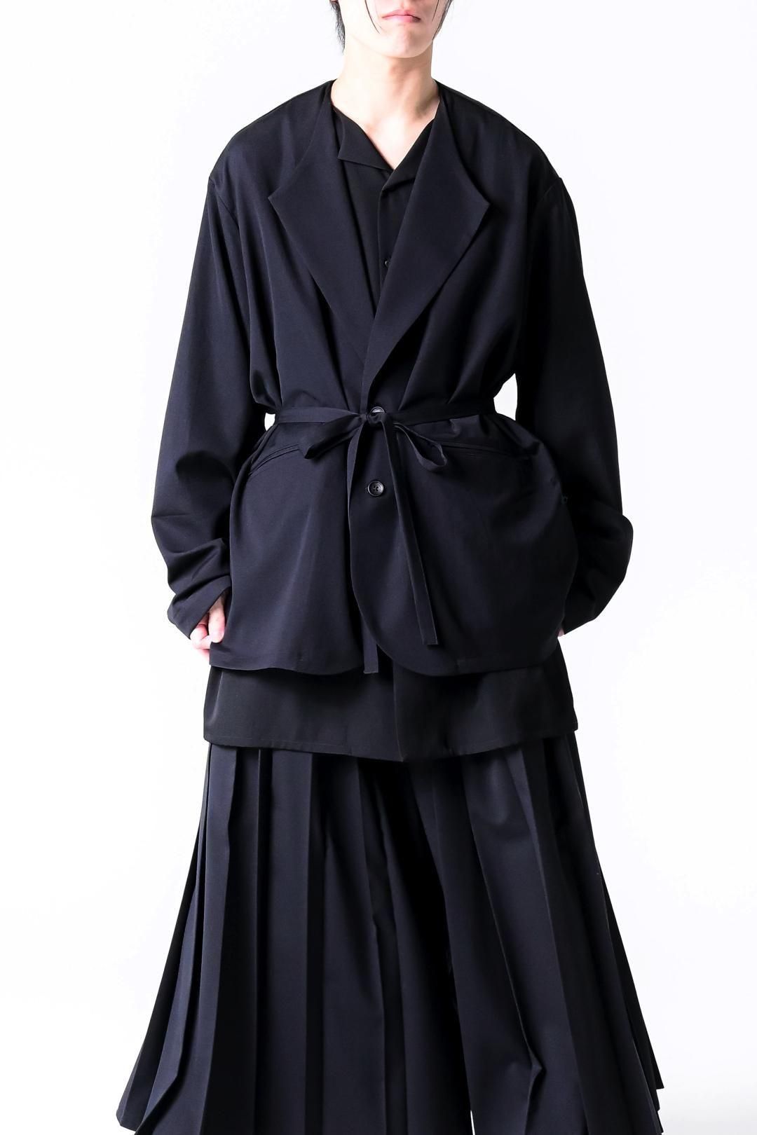 Wool Gabardine Fallen Collar Jacket