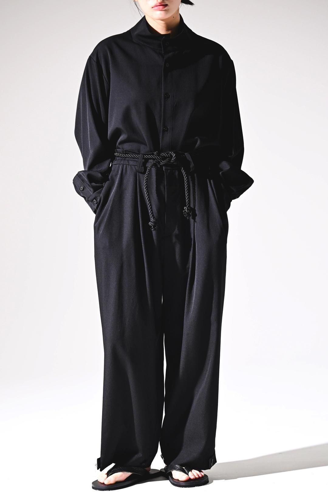 Wool Gabardine 帯締 Wide Slacks