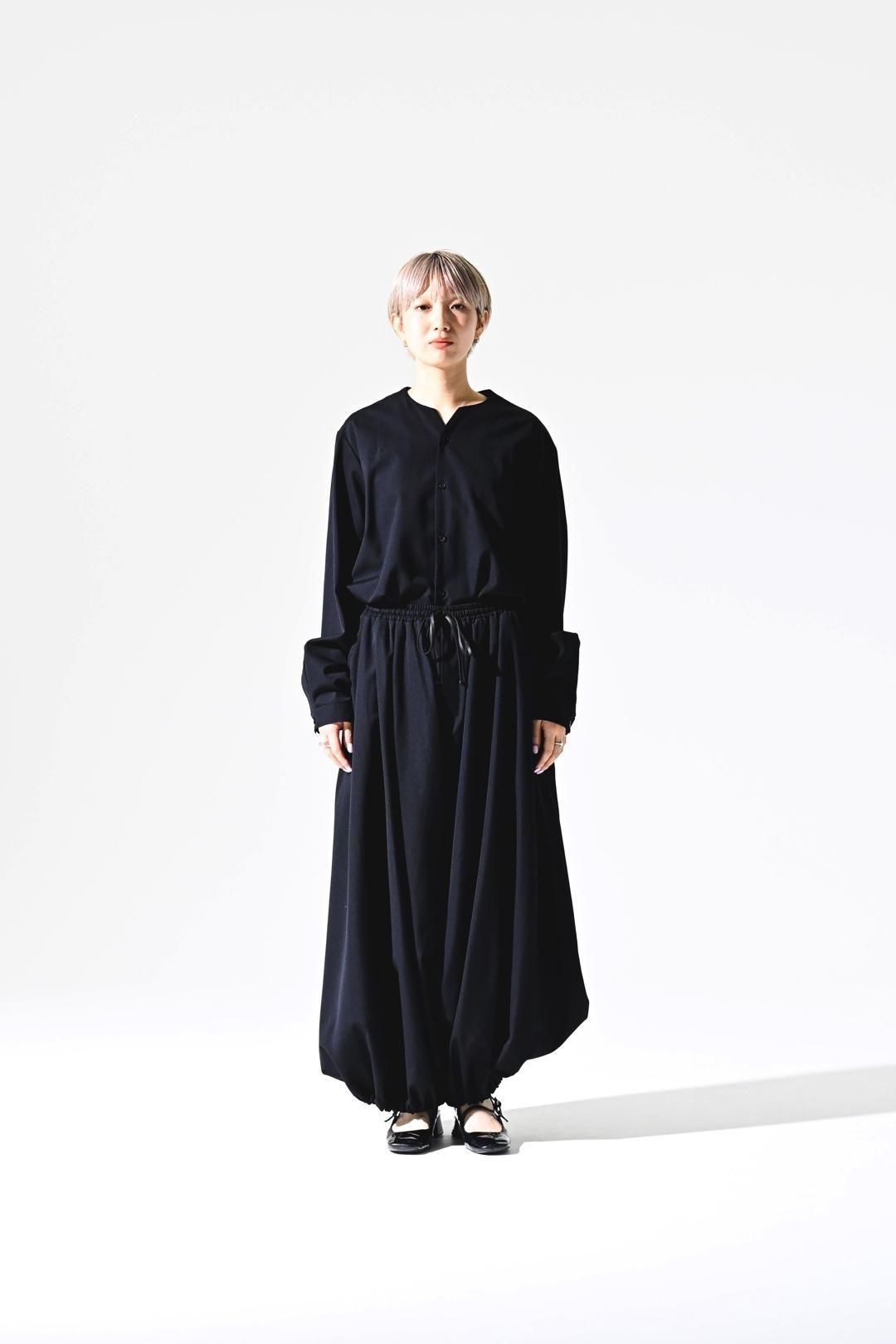 Wool Gabardine 袴 Balloon Pants black