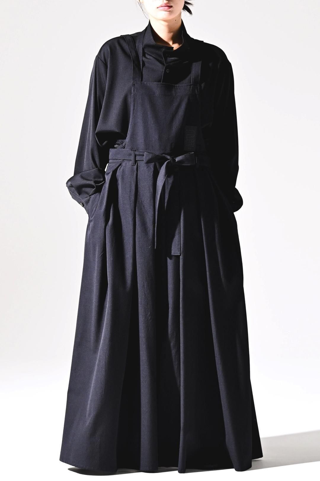 Wool Gabardine Wrap KIMONO Cloth black