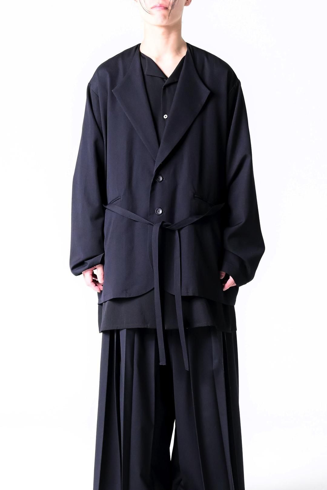 Wool Gabardine Fallen Collar Jacket