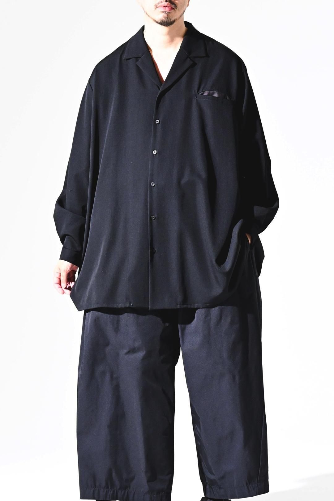 Wool Gabardine Drape Oversized 開襟 Shirt