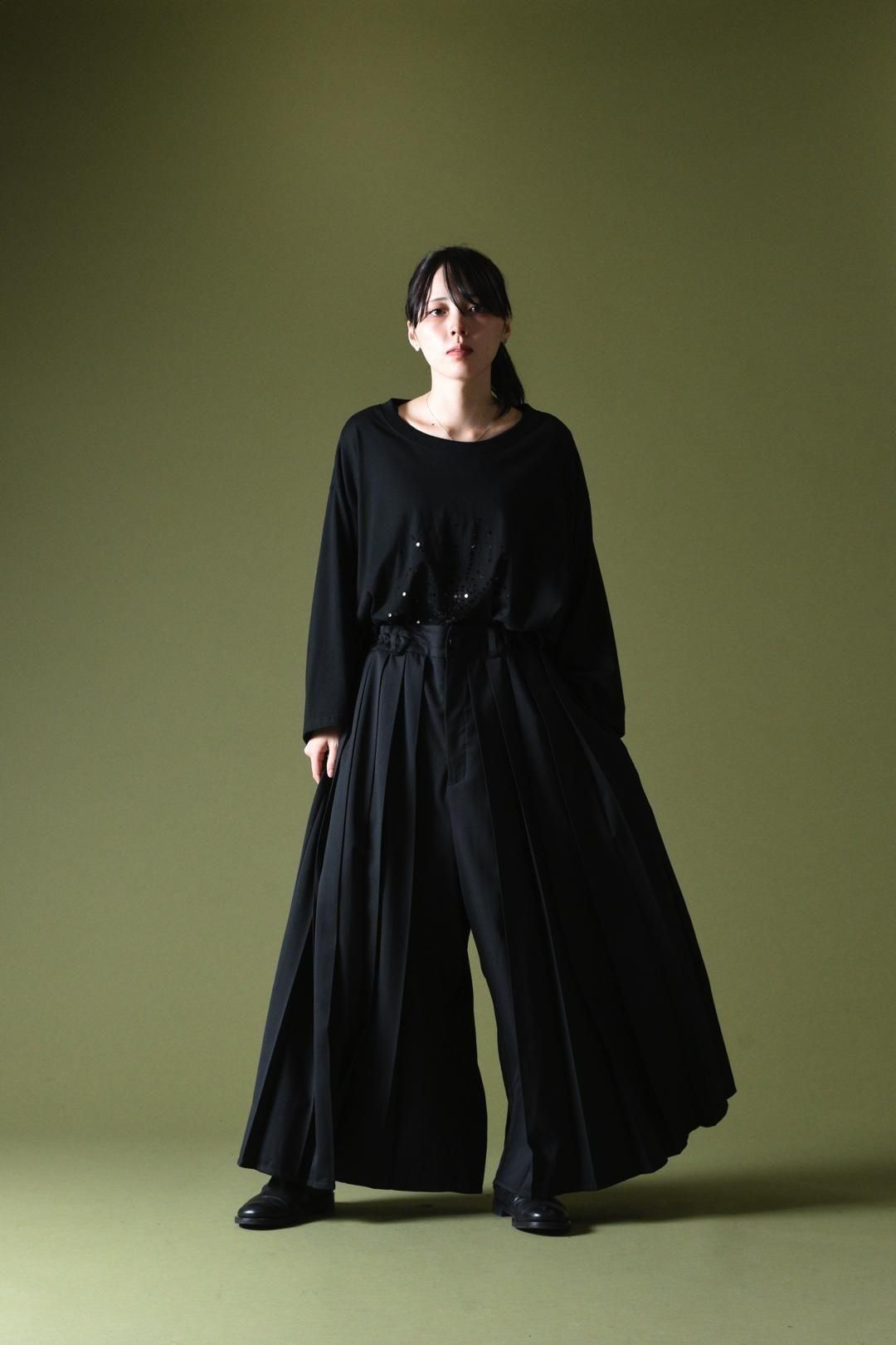 Wool Gabardine Wide Pleats 袴 Pants