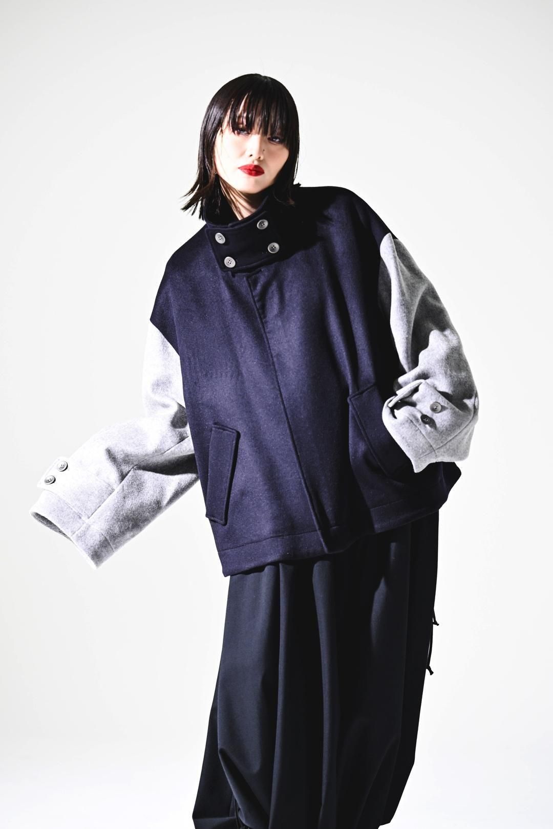 Wool Beaver High-Neck Blouson