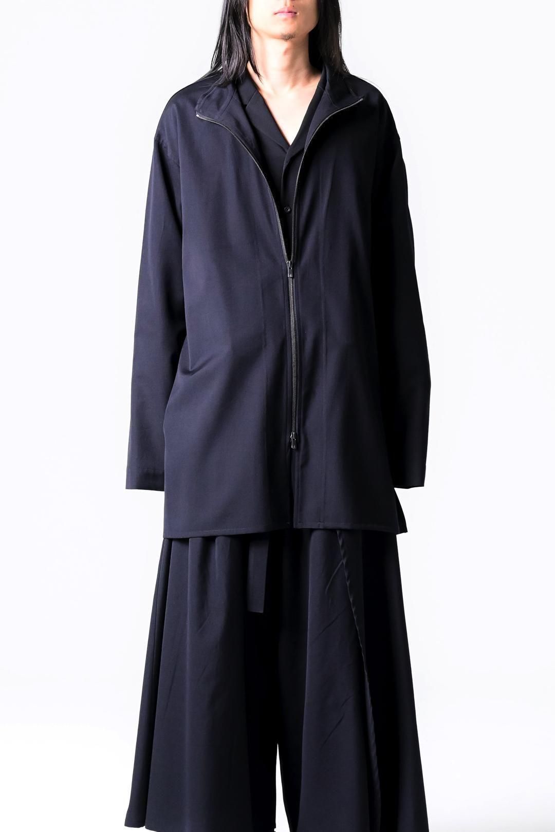 Wool Gabardine Zip Stand Shirt Jacket