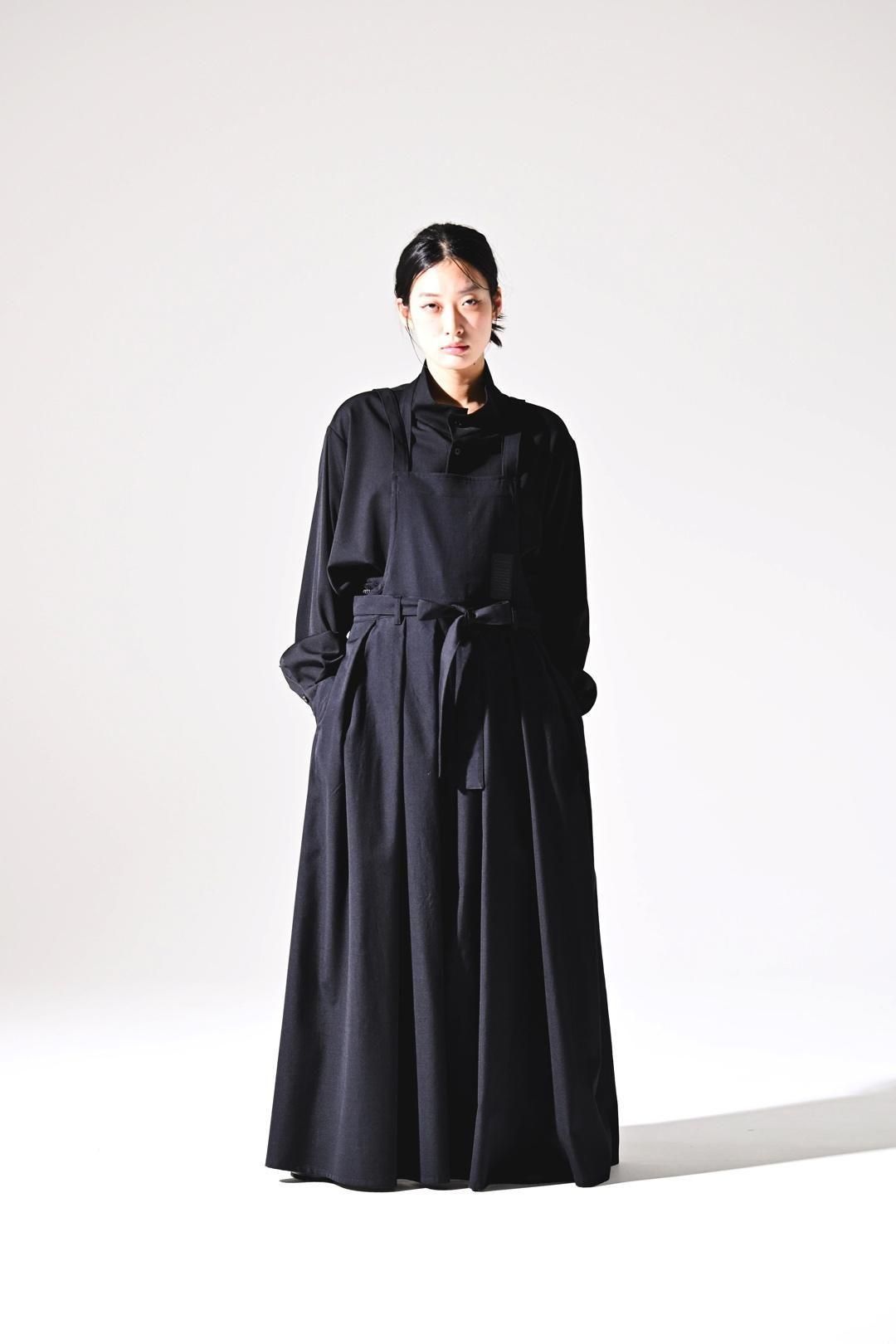 Wool Gabardine Wrap KIMONO Cloth black