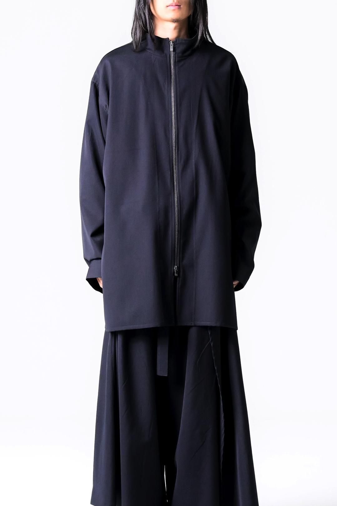 Wool Gabardine Zip Stand Shirt Jacket
