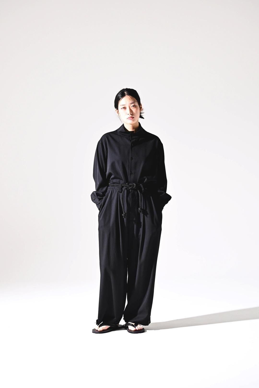 Wool Gabardine 帯締 Wide Slacks