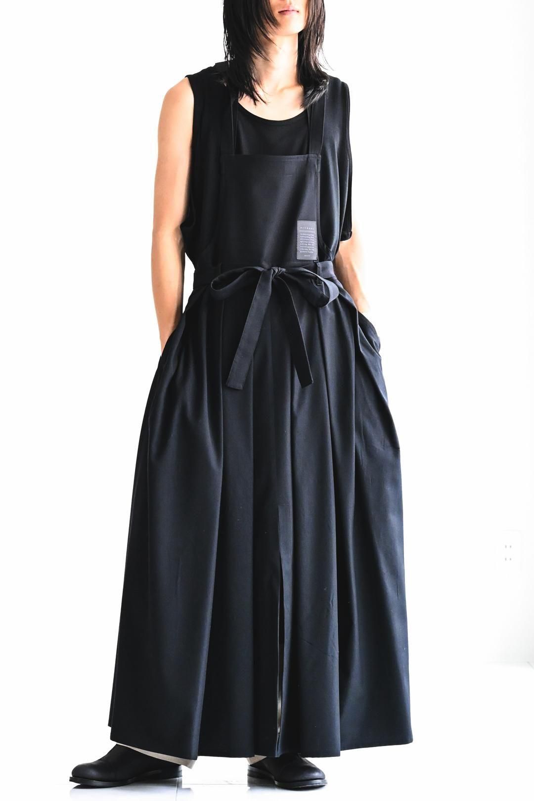 Wool Gabardine Wrap KIMONO Cloth black